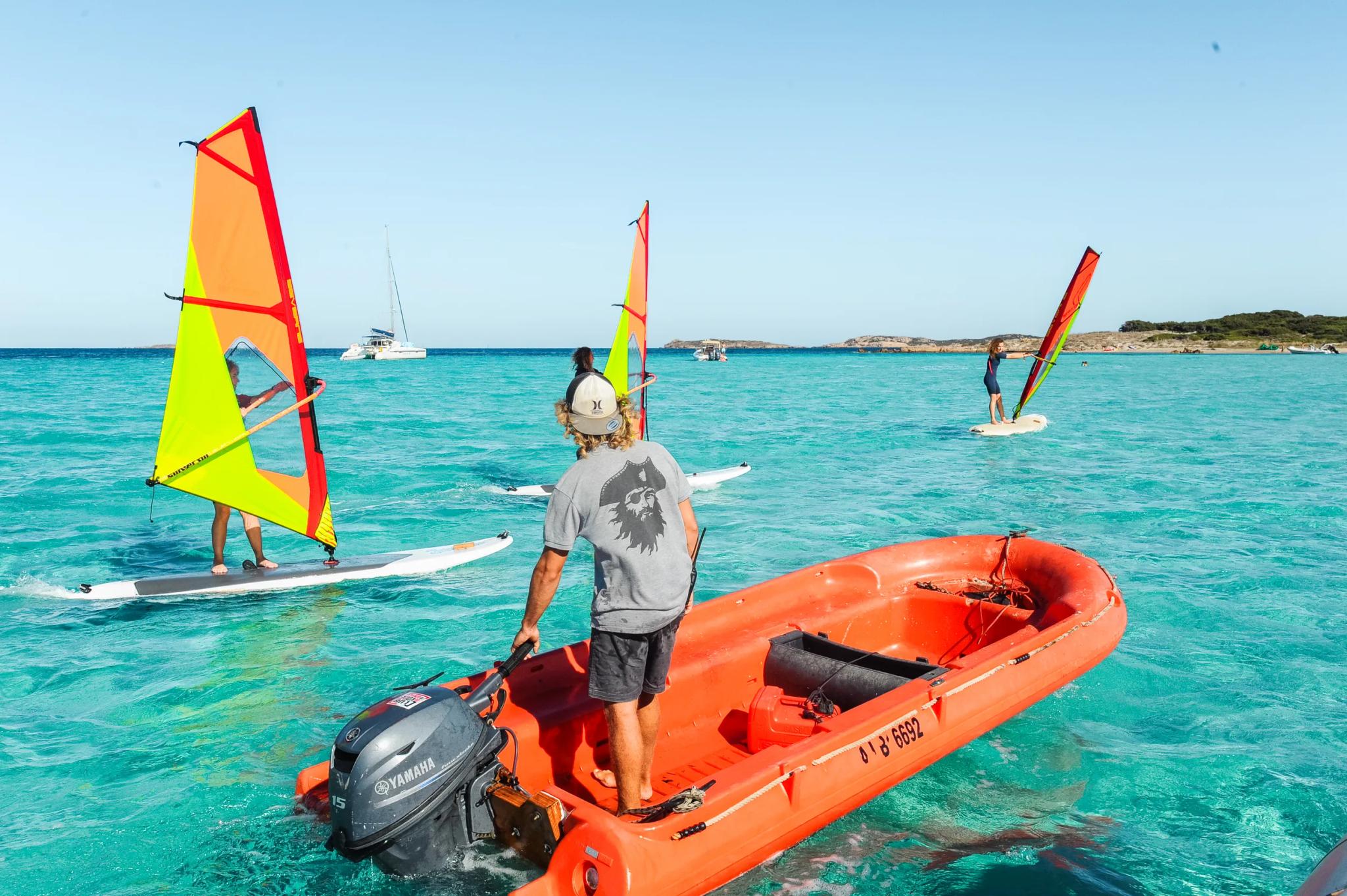 cours de planche à voile pour débutant à bonifcaio